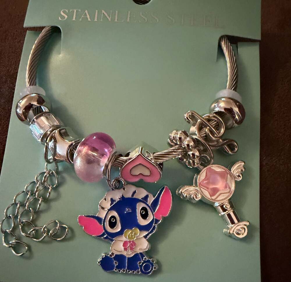 Stitch Angel Crystal Beads Bracelet New